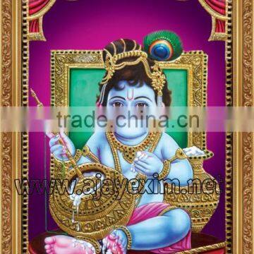 Lord Krishna - Tanjore Paintings Poster