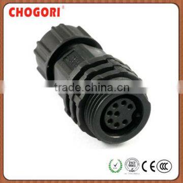 Middle 8pin IP waterproof connector, Chogori high quality cable connector, nylon led connector