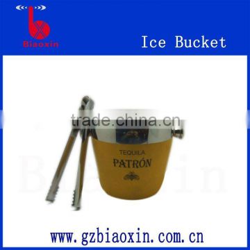 Mini stainless steel ice bucket with PU leather