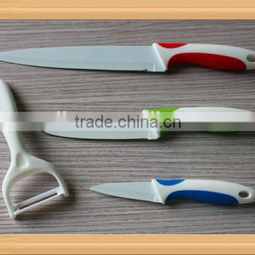 Less expensive than Ceramic Knife with durable Stainless Steel Blade set of 4 3"+5"+8"+Peeler