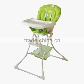 High chair with removable tray for folding
