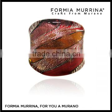 Stripe Murano Glass Lampwork Rings 17-19MM Wholesale Lot FREE