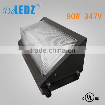 DeLEDZ DLC UL listed 347v Outdoor wall light 90w LED wall lamp wall pack with IP65 outdoor surface mounted