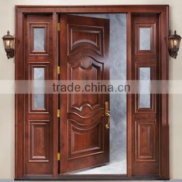 Exterior wood door and frosted glass