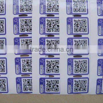 transparent PVC QR sticker self-adhesive QR code sticker