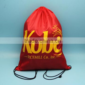 Factory Price custom nylon polyester drawstring bag backpack type with customized logo printed