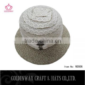 White cheap floral blank bucket hats