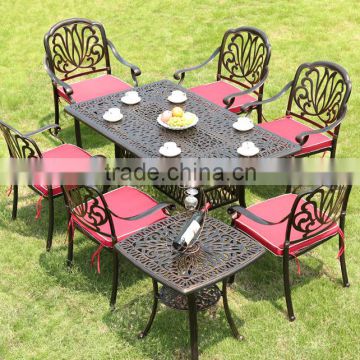 Rectangle Table and Chair Furniture Set Aluminum Outdoor Patio Furniture