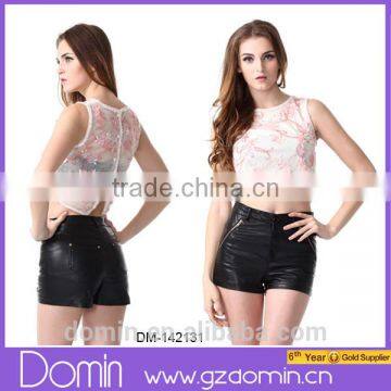 Customize Fashion Lady Crop Top Embellished Top