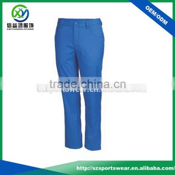 High quality fashion blue color mens Dry fit golf pants embroidered logo