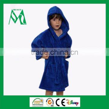 kid bathrobe hooded woven solid cotton terry