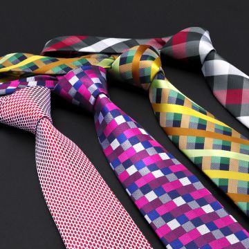 Printed Blue Polyester Woven Necktie Handmade Standard Length