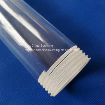 Clear Fused Quartz Tubing &Transparent Irregular shape quartz lining tube screw thread tube Screw Thread Fused Silica Quartz Glass Pipe