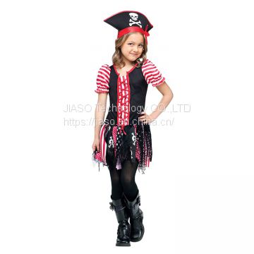 Kids costume dress up oem halloween cosplay fancy dress girl pirate pirate costume in tv and movies