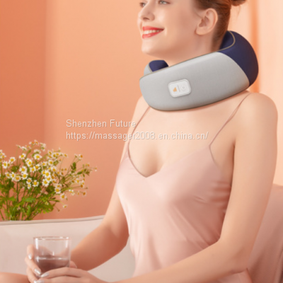 U-shaped Soft Electric Vibration Protection Neck Massage Pillow For Home And Travel