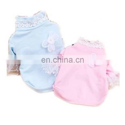 Wholesale Cute Dog Lace Collar Lace Sleeve T-shirt Dog Clothes
