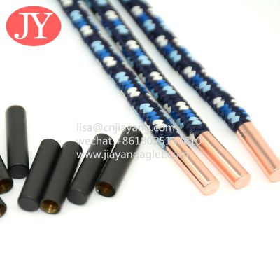 Wholesale Garment round polyester drawstring cord metal tips For