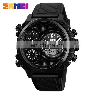 SKMEI 1359 Men's Fashion Casual Sport Quartz+Digital Dual Display Noctilucent Analog Wrist Watch