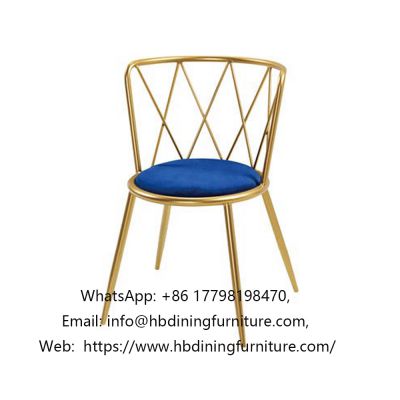 Internet celebrity iron wire curved backrest velvet dining chair
