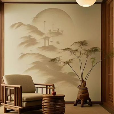 New Chinese wall cloth mural decoration hanging painting customization