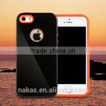 high quality 2 in 1 pc and tpu silicone phone case flash light case for iphone 5 for iphone 5