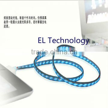 Flowing LED USB Charger Date Sync Cable for apple ipad iPhone 4