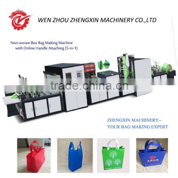 ZXL-E700 Non-woven Box Bag Making Machine with Online Handle ATTACHING(5-in-1)