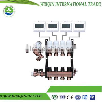 Brass floor heating manifold actuator valve with frame 2 to 12 ways manifold gauge no leaking supply from China