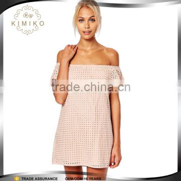 China Wholesale Clothing Woman Offer Shoulder Dresses With Union Crop Layer