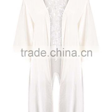 Plain white kimono with lace