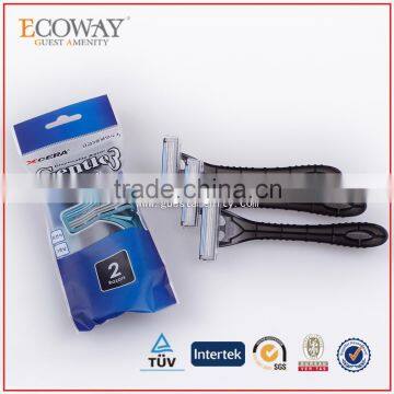 high quality plastic shaving razor black three blades safety shaving razor