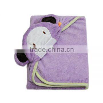 Hot sale cheap monkey plush plain kids snuggie blanket