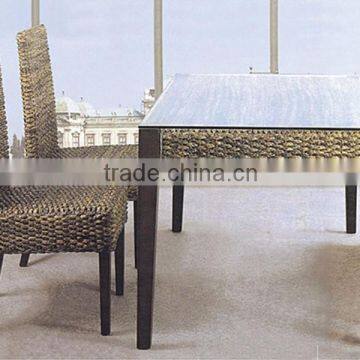 Water hyacinth chair with table