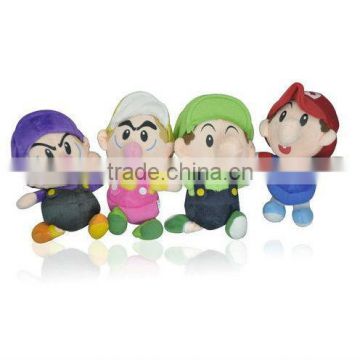 4x Super Mario Bros Plush Doll Figure 23cm/9" Baby Waluigi +Wario+Luigi +Mario