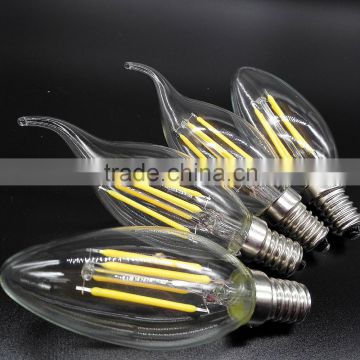 E12 E14 E27 4w Led Filament Candelabra Bulb 2W 4W 6W with CE RoHS