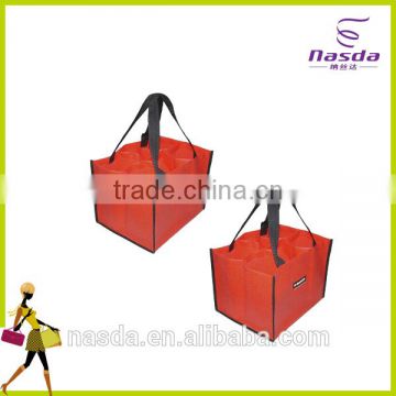 red fabric wine bag with printing,large size non woven wine bag,high quality wine bag