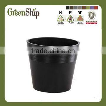 Shiny plastic flower pots, high gloss, painted planter