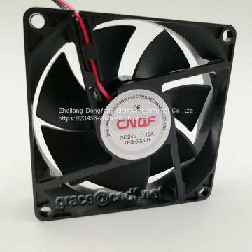 CNDF main use for computer or cooking machine cooling dc fan 80x80x20mm 24VDC 0.14A  3.36W 3500rpm