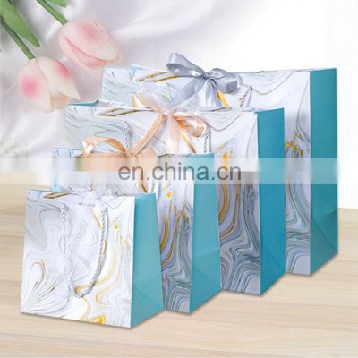 Eco-Friendly Small Wedding Shopping Paper Gift Bags Custom With Ribbon