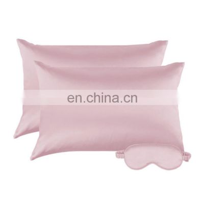 Luxury Pink 100% Mulberry Silk Sleep Pillowcases Satin Eyemask Set Eye Mask Pillow Case with Eye Mask