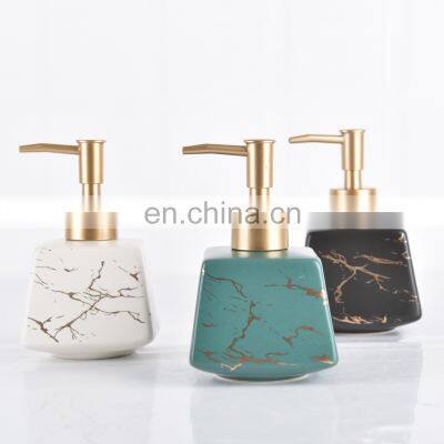 Gold marble colorful bath accessories customized logo wholesale luxury foam soap dispenser bathroom set