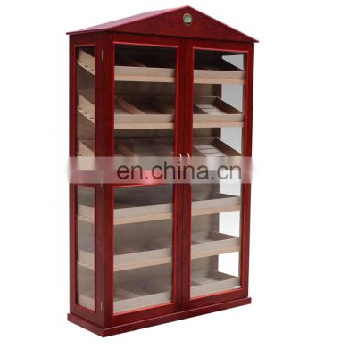 4000-5000ct cigars Custom large Double Door wooden cigar cabinet humidor for cigar display with tray LED