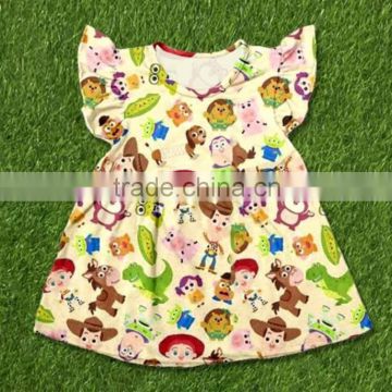 New design baby clothes 2016 girls summer dresses baby frock design pictures flutter sleeve boutique baby dresses