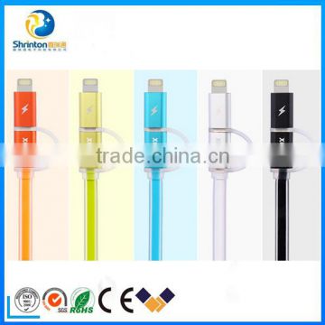 Hot sale Remax 2 in 1 usb cable for iphone6/6plus/5/5s and andriod
