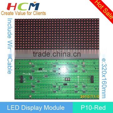 Outdoor Red Color P10mm LED Display Module 320*160mm 32*16 Pixels Waterproof Single Color Module