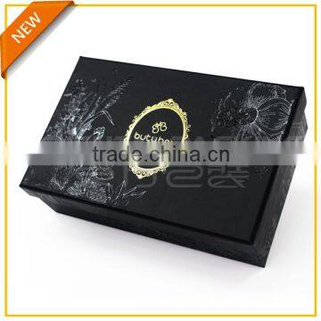 Elegant two piece box with gold stamping and UV spot