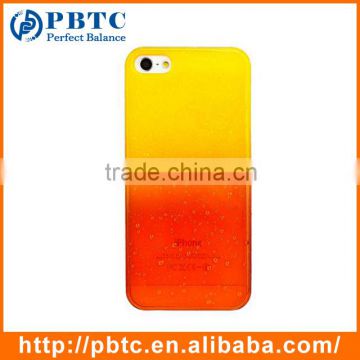 Set Screen Protector And Case For Iphone 5 , Hard Plastic Yellow Orange Gradually Changing Color Phone Case Supplier