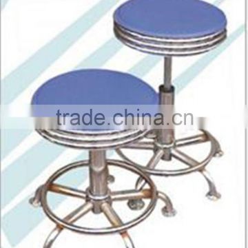 stainless steel rolling leather bar stool