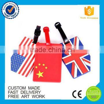 custom made souvenir pvc flag luggage tag