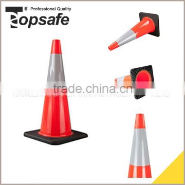 S-1238 70cm Black Base Interlock PVC Traffic Cone